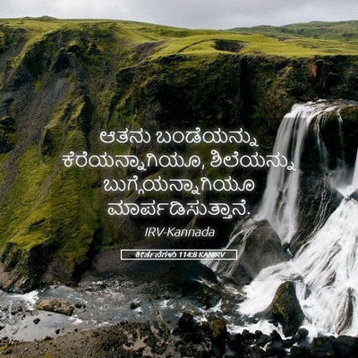 Picture 05 - ಕೀರ್ತನೆಗಳು 114:8 KANIRV - ಆತನು ಬಂಡೆಯನ್ನು - Bible Verse Picture