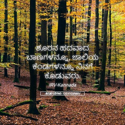 Picture 05 - ಕೀರ್ತನೆಗಳು 120:4 KANIRV - ಶೂರನ ಹದವಾದ - Bible Verse Picture