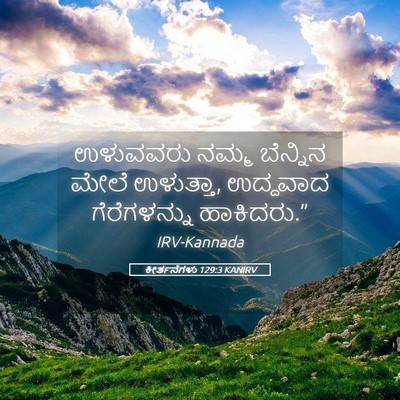 Picture 05 - ಕೀರ್ತನೆಗಳು 129:3 KANIRV - ಉಳುವವರು ನಮ್ಮ - Bible Verse Picture