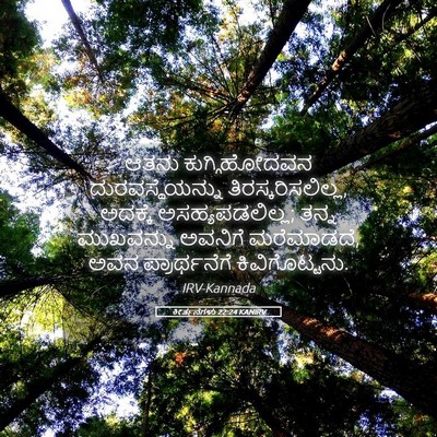 Picture 05 - ಕೀರ್ತನೆಗಳು 22:24 KANIRV - ಆತನು ಕುಗ್ಗಿಹೋದವನ - Bible Verse Picture
