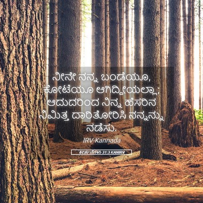 Picture 05 - ಕೀರ್ತನೆಗಳು 31:3 KANIRV - ನೀನೇ ನನ್ನ ಬಂಡೆಯೂ, - Bible Verse Picture