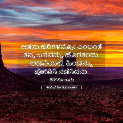 Picture 05 - ಕೀರ್ತನೆಗಳು 78:52 KANIRV - ಆತನು ಕುರಿಗಳನ್ನೋ - Bible Verse Picture