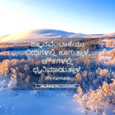 Picture 05 - ಜ್ಞಾನೋಕ್ತಿಗಳು 1:20 KANIRV - ಜ್ಞಾನವೆಂಬಾಕೆಯು - Bible Verse Picture