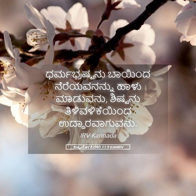 Picture 05 - ಜ್ಞಾನೋಕ್ತಿಗಳು 11:9 KANIRV - ಧರ್ಮಭ್ರಷ್ಟನು - Bible Verse Picture