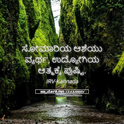 Picture 05 - ಜ್ಞಾನೋಕ್ತಿಗಳು 13:4 KANIRV - ಸೋಮಾರಿಯ ಆಶೆಯು - Bible Verse Picture