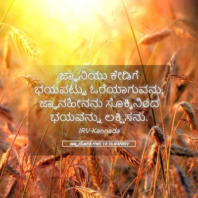 Picture 05 - ಜ್ಞಾನೋಕ್ತಿಗಳು 14:16 KANIRV - ಜ್ಞಾನಿಯು ಕೇಡಿಗೆ - Bible Verse Picture