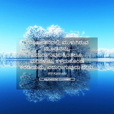 Picture 05 - ಜ್ಞಾನೋಕ್ತಿಗಳು 17:12 KANIRV - ಮೂರ್ಖತನದಲ್ಲಿ - Bible Verse Picture