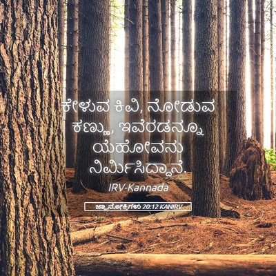 Picture 05 - ಜ್ಞಾನೋಕ್ತಿಗಳು 20:12 KANIRV - ಕೇಳುವ ಕಿವಿ, ನೋಡುವ - Bible Verse Picture