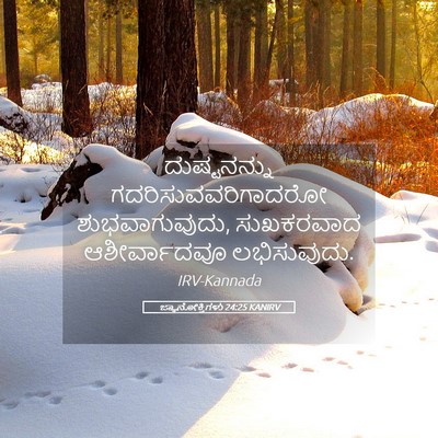 Picture 05 - ಜ್ಞಾನೋಕ್ತಿಗಳು 24:25 KANIRV - ದುಷ್ಟನನ್ನು - Bible Verse Picture