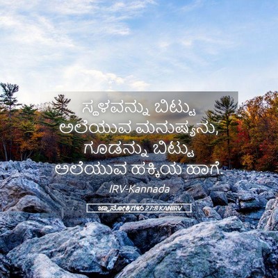 Picture 05 - ಜ್ಞಾನೋಕ್ತಿಗಳು 27:8 KANIRV - ಸ್ಥಳವನ್ನು ಬಿಟ್ಟು - Bible Verse Picture