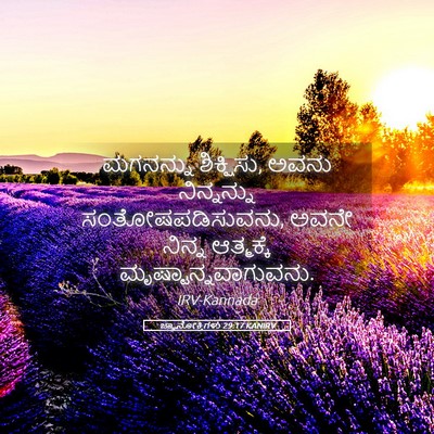 Picture 05 - ಜ್ಞಾನೋಕ್ತಿಗಳು 29:17 KANIRV - ಮಗನನ್ನು ಶಿಕ್ಷಿಸು, - Bible Verse Picture