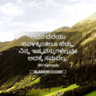 Picture 05 - ಜ್ಞಾನೋಕ್ತಿಗಳು 3:15 KANIRV - ಅದರ ಬೆಲೆಯು - Bible Verse Picture