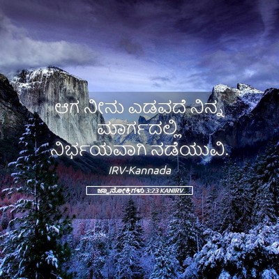 Picture 05 - ಜ್ಞಾನೋಕ್ತಿಗಳು 3:23 KANIRV - ಆಗ ನೀನು ಎಡವದೆ - Bible Verse Picture