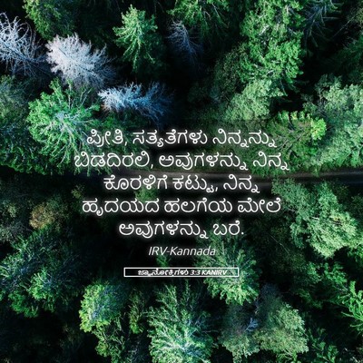 Picture 05 - ಜ್ಞಾನೋಕ್ತಿಗಳು 3:3 KANIRV - ಪ್ರೀತಿ, ಸತ್ಯತೆಗಳು - Bible Verse Picture