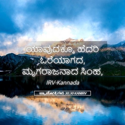 Picture 05 - ಜ್ಞಾನೋಕ್ತಿಗಳು 30:30 KANIRV - ಯಾವುದಕ್ಕೂ ಹೆದರಿ - Bible Verse Picture