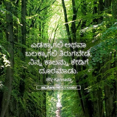 Picture 05 - ಜ್ಞಾನೋಕ್ತಿಗಳು 4:27 KANIRV - ಎಡಕ್ಕಾಗಲಿ ಅಥವಾ - Bible Verse Picture