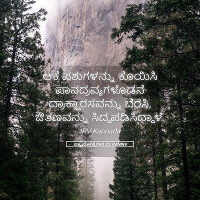 Picture 05 - ಜ್ಞಾನೋಕ್ತಿಗಳು 9:2 KANIRV - ಆಕೆ ಪಶುಗಳನ್ನು - Bible Verse Picture