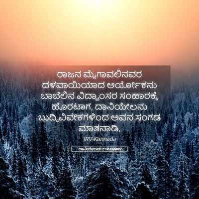 Picture 05 - ದಾನಿಯೇಲನು 2:14 KANIRV - ರಾಜನ ಮೈಗಾವಲಿನವರ - Bible Verse Picture