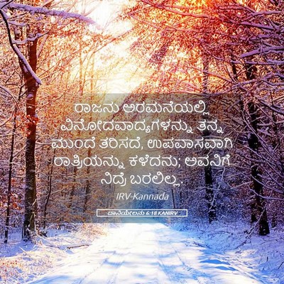 Picture 05 - ದಾನಿಯೇಲನು 6:18 KANIRV - ರಾಜನು ಅರಮನೆಯಲ್ಲಿ - Bible Verse Picture