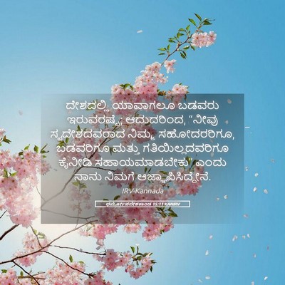 Picture 05 - ಧರ್ಮೋಪದೇಶಕಾಂಡ 15:11 KANIRV - ದೇಶದಲ್ಲಿ ಯಾವಾಗಲೂ - Bible Verse Picture