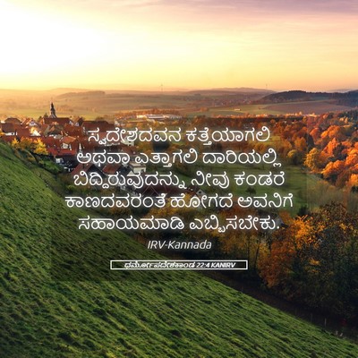 Picture 05 - ಧರ್ಮೋಪದೇಶಕಾಂಡ 22:4 KANIRV - ಸ್ವದೇಶದವನ - Bible Verse Picture