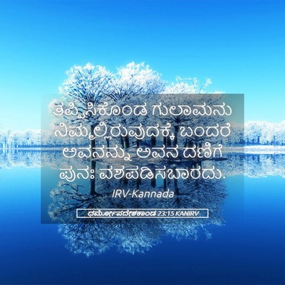Picture 05 - ಧರ್ಮೋಪದೇಶಕಾಂಡ 23:15 KANIRV - ತಪ್ಪಿಸಿಕೊಂಡ - Bible Verse Picture