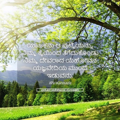 Picture 05 - ಧರ್ಮೋಪದೇಶಕಾಂಡ 26:4 KANIRV - ಯಾಜಕನು ಆ - Bible Verse Picture