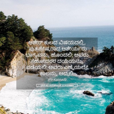 Picture 05 - ಧರ್ಮೋಪದೇಶಕಾಂಡ 33:24 KANIRV - ಆಶೇರ್ ಕುಲದ - Bible Verse Picture