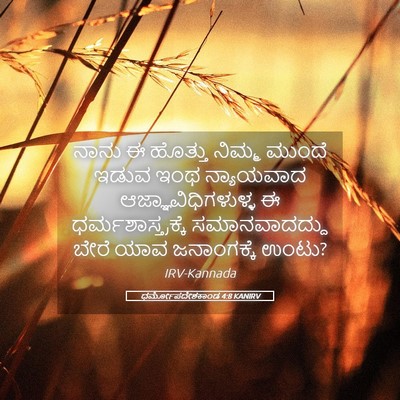 Picture 05 - ಧರ್ಮೋಪದೇಶಕಾಂಡ 4:8 KANIRV - ನಾನು ಈ ಹೊತ್ತು - Bible Verse Picture