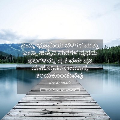 Picture 05 - ನೆಹೆಮೀಯನು 10:35 KANIRV - ನಮ್ಮ ಭೂಮಿಯ ಬೆಳೆಗಳ - Bible Verse Picture