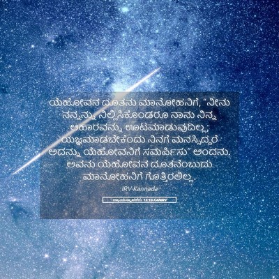 Picture 05 - ನ್ಯಾಯಸ್ಥಾಪಕರು 13:16 KANIRV - ಯೆಹೋವನ ದೂತನು - Bible Verse Picture