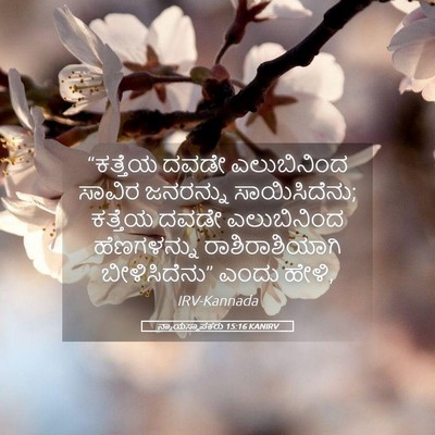 Picture 05 - ನ್ಯಾಯಸ್ಥಾಪಕರು 15:16 KANIRV - “ಕತ್ತೆಯ ದವಡೇ - Bible Verse Picture