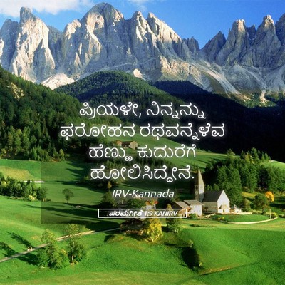 Picture 05 - ಪರಮಗೀತೆ 1:9 KANIRV - ಪ್ರಿಯಳೇ, - Bible Verse Picture