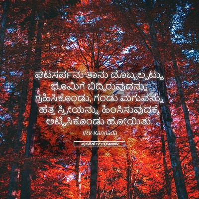 Picture 05 - ಪ್ರಕಟಣೆ 12:13 KANIRV - ಘಟಸರ್ಪನು ತಾನು - Bible Verse Picture
