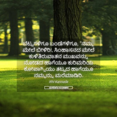 Picture 05 - ಪ್ರಕಟಣೆ 6:16 KANIRV - ಬೆಟ್ಟಗಳಿಗೂ - Bible Verse Picture