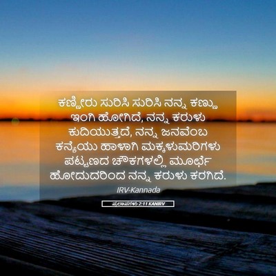 Picture 05 - ಪ್ರಲಾಪಗಳು 2:11 KANIRV - ಕಣ್ಣೀರು ಸುರಿಸಿ - Bible Verse Picture