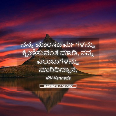 Picture 05 - ಪ್ರಲಾಪಗಳು 3:4 KANIRV - ನನ್ನ - Bible Verse Picture