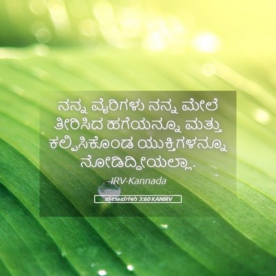 Picture 05 - ಪ್ರಲಾಪಗಳು 3:60 KANIRV - ನನ್ನ ವೈರಿಗಳು ನನ್ನ - Bible Verse Picture