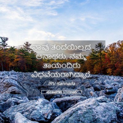 Picture 05 - ಪ್ರಲಾಪಗಳು 5:3 KANIRV - ನಾವು ತಂದೆಯಿಲ್ಲದ - Bible Verse Picture