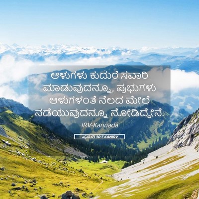 Picture 05 - ಪ್ರಸಂಗಿ 10:7 KANIRV - ಆಳುಗಳು ಕುದುರೆ - Bible Verse Picture