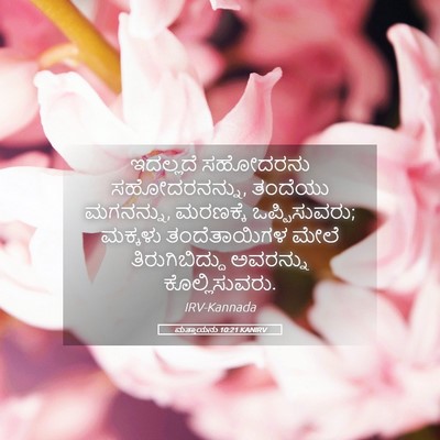 Picture 05 - ಮತ್ತಾಯನು 10:21 KANIRV - ಇದಲ್ಲದೆ ಸಹೋದರನು - Bible Verse Picture