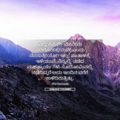 Picture 05 - ಮತ್ತಾಯನು 11:23 KANIRV - ಎಲೈ ಕಪೆರ್ನೌಮೇನೀನು - Bible Verse Picture