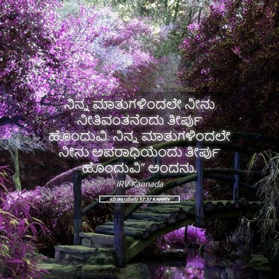 Picture 05 - ಮತ್ತಾಯನು 12:37 KANIRV - ನಿನ್ನ ಮಾತುಗಳಿಂದಲೇ - Bible Verse Picture