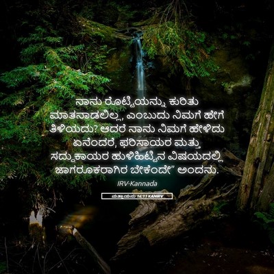 Picture 05 - ಮತ್ತಾಯನು 16:11 KANIRV - ನಾನು ರೊಟ್ಟಿಯನ್ನು - Bible Verse Picture