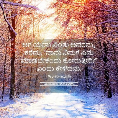 Picture 05 - ಮತ್ತಾಯನು 20:32 KANIRV - ಆಗ ಯೇಸು ನಿಂತು - Bible Verse Picture