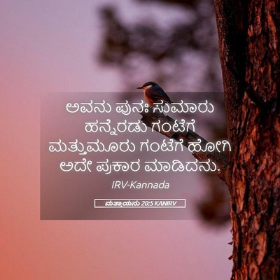 Picture 05 - ಮತ್ತಾಯನು 20:5 KANIRV - ಅವನು ಪುನಃ ಸುಮಾರು - Bible Verse Picture