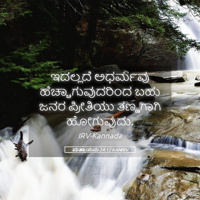 Picture 05 - ಮತ್ತಾಯನು 24:12 KANIRV - ಇದಲ್ಲದೆ ಅಧರ್ಮವು - Bible Verse Picture