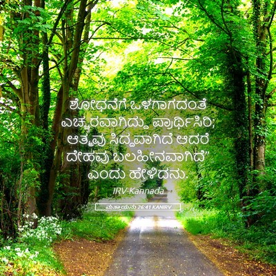 Picture 05 - ಮತ್ತಾಯನು 26:41 KANIRV - ಶೋಧನೆಗೆ ಒಳಗಾಗದಂತೆ - Bible Verse Picture