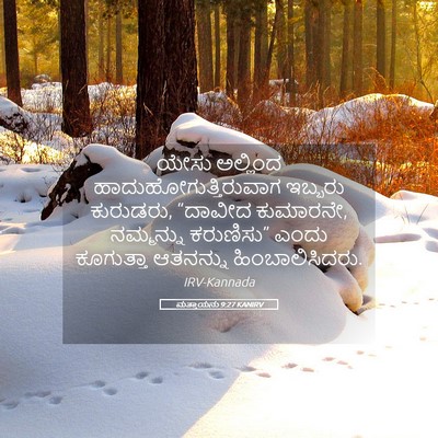 Picture 05 - ಮತ್ತಾಯನು 9:27 KANIRV - ಯೇಸು ಅಲ್ಲಿಂದ - Bible Verse Picture