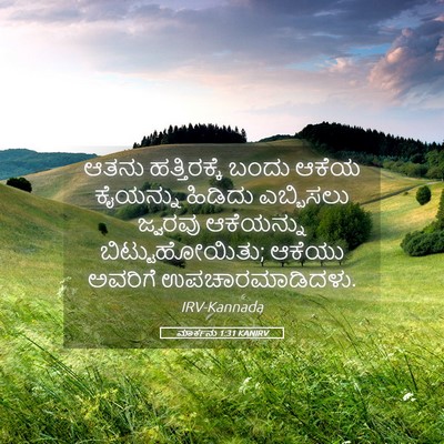 Picture 05 - ಮಾರ್ಕನು 1:31 KANIRV - ಆತನು ಹತ್ತಿರಕ್ಕೆ - Bible Verse Picture